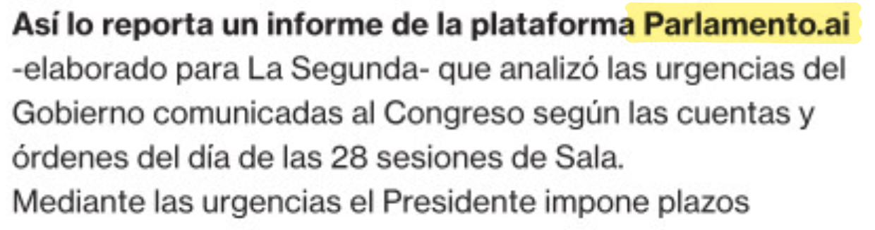 La Segunda · Parlamento.ai